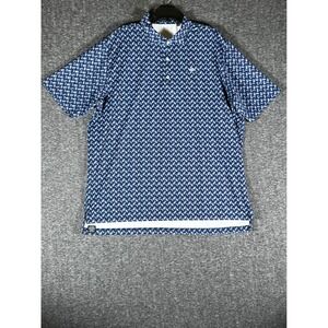 Turtleson Mens 2XL Performance Polo Shirt Blue Fly Fishing Lure Print Stretch